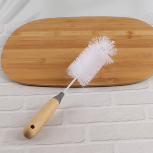 Wholesale water cup brush <em>feeding</em> <em>bottle</em> brush with bamboo handle