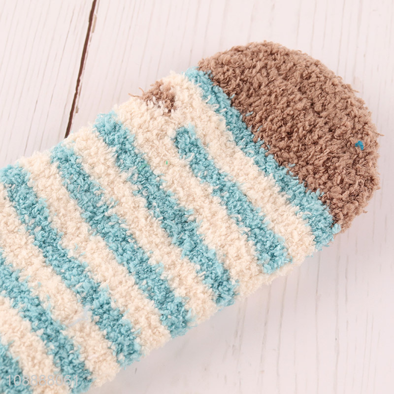 Good quality women's slipper socks winter fuzzy microfiber socks