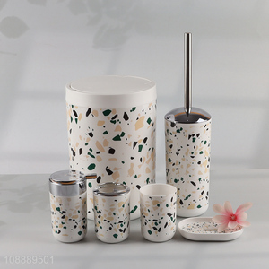 Popular products 6pcs home <em>bathroom</em> <em>set</em> toilet brush toothbrush cup <em>set</em>