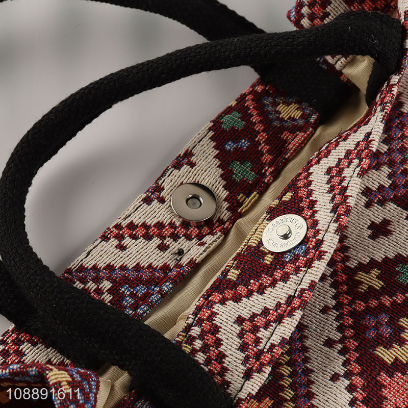 Online wholesale ethnic style canvas tote bag commuter bag for women