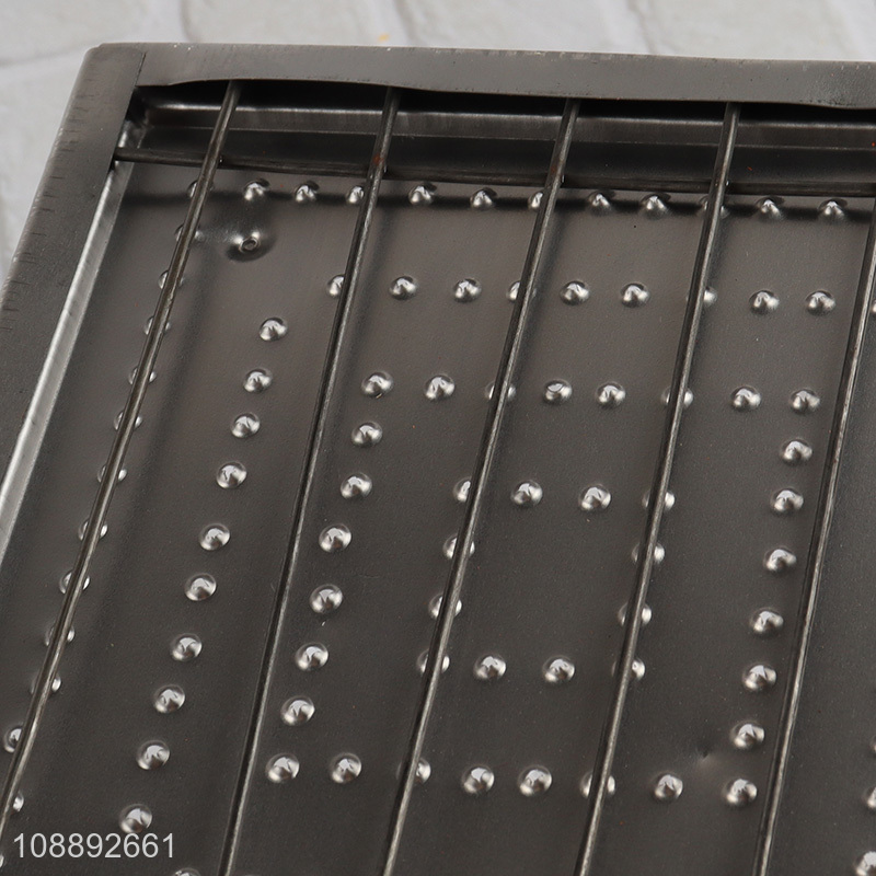 Wholesale simple metal grill pan with wooden handle for stove top