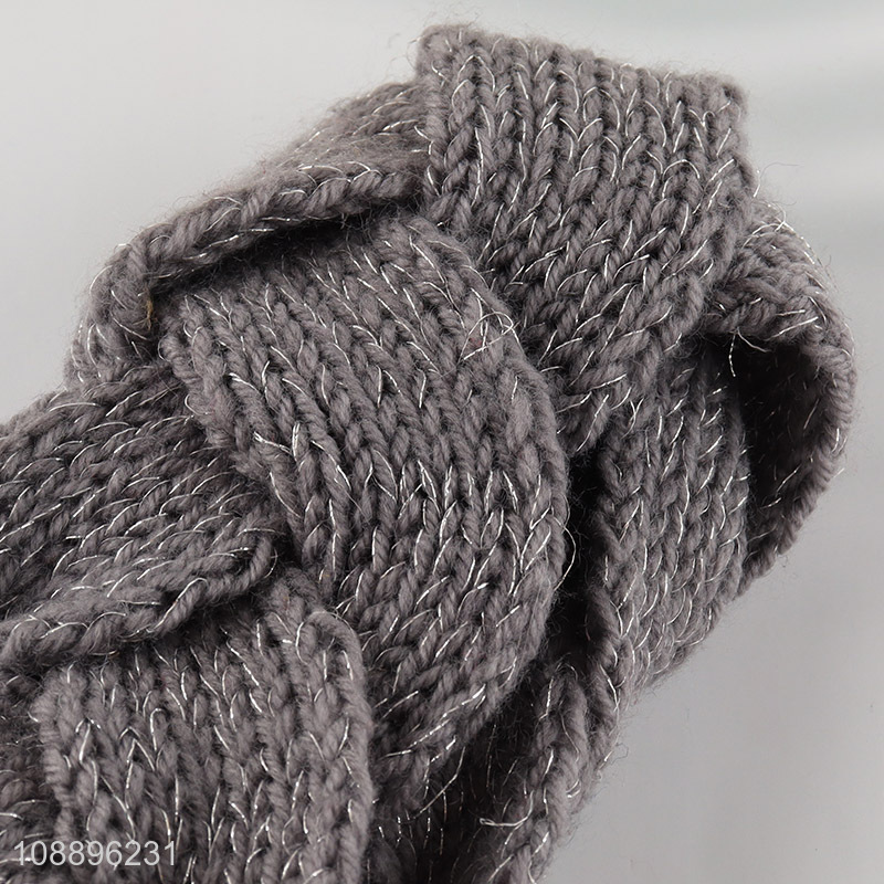 New arrival winter twisted headbands knitted elastic hair bands
