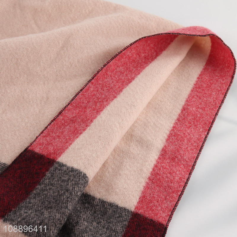 Hot selling winter scarf soft plaided cashmere feel pashmina shawl
