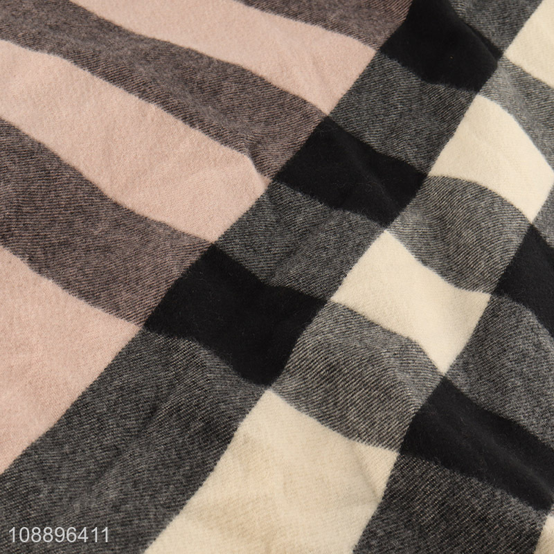 Hot selling winter scarf soft plaided cashmere feel pashmina shawl