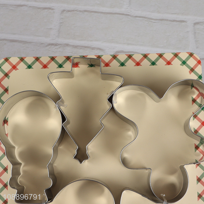 Good selling 5pcs stainless steel christmas cookies cutter set