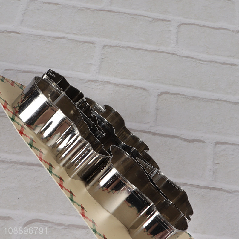 Good selling 5pcs stainless steel christmas cookies cutter set