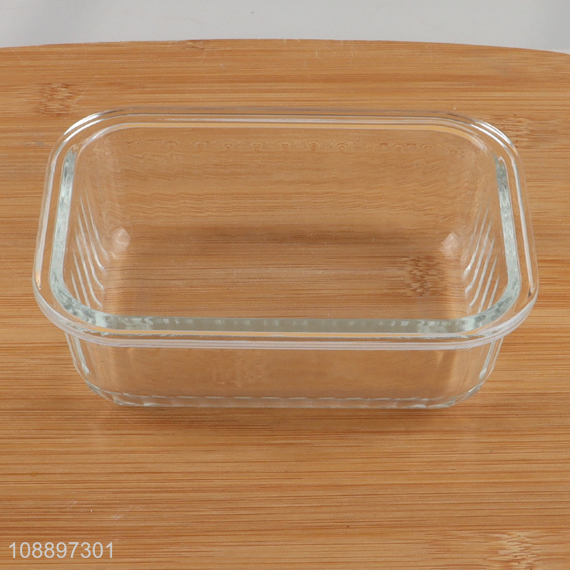 Factory price rectangle glass sealed preservation box food storage box