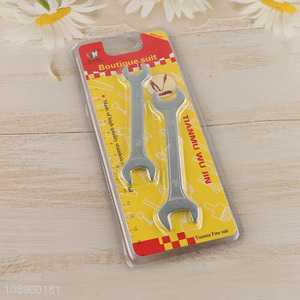 Online wholesale 2pcs mini stainless steel double open end wrench set