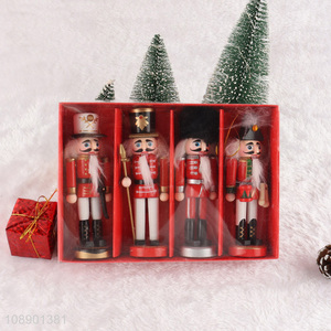 Hot Selling Wooden Christmas Nutcracker Soldier Tabletop Ornaments Set