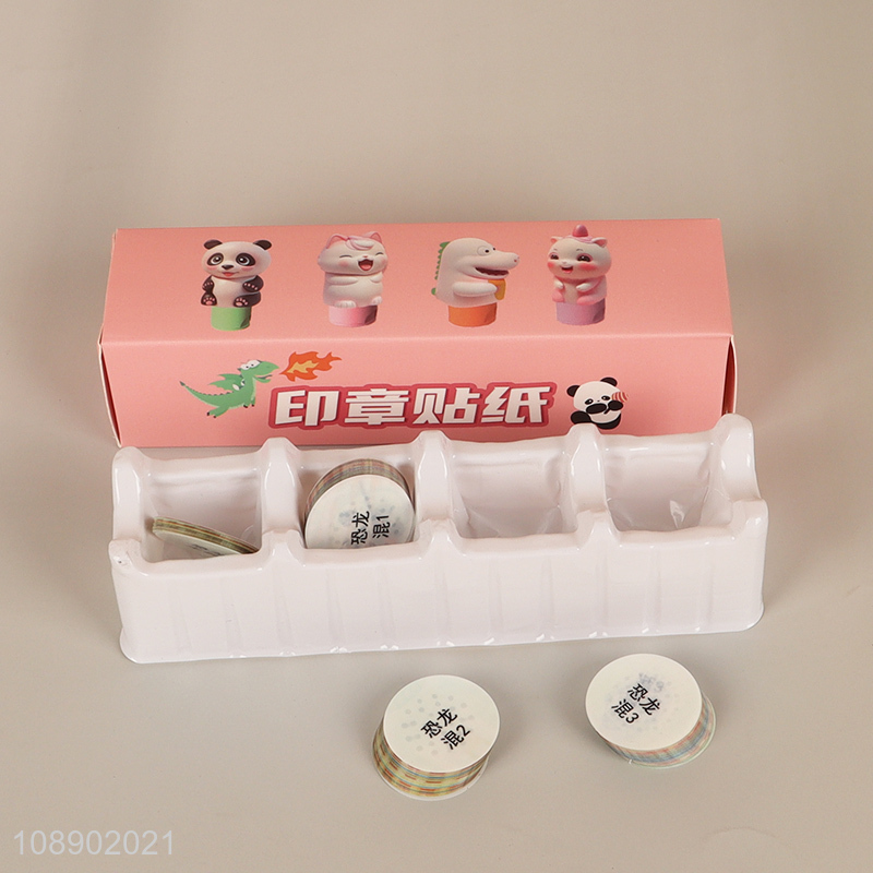 Best selling children dinosaur magic sticker stamper wholesale