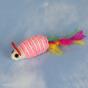 Yiwu market grinding claw sisal mouse shaped <em>cat</em> <em>toy</em>