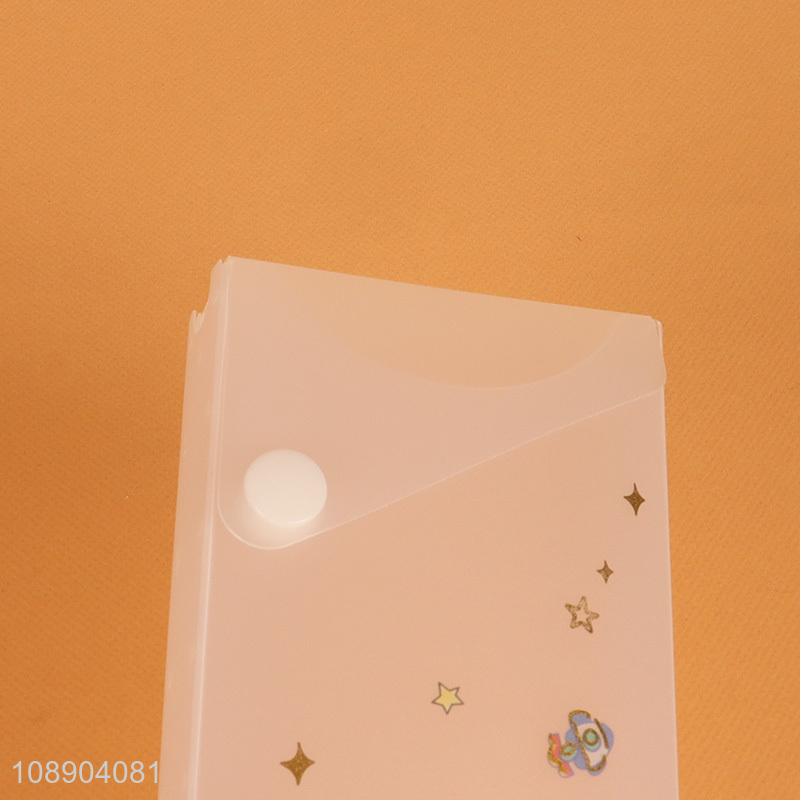 Top selling cartoon students stationery clear pencil box for kids