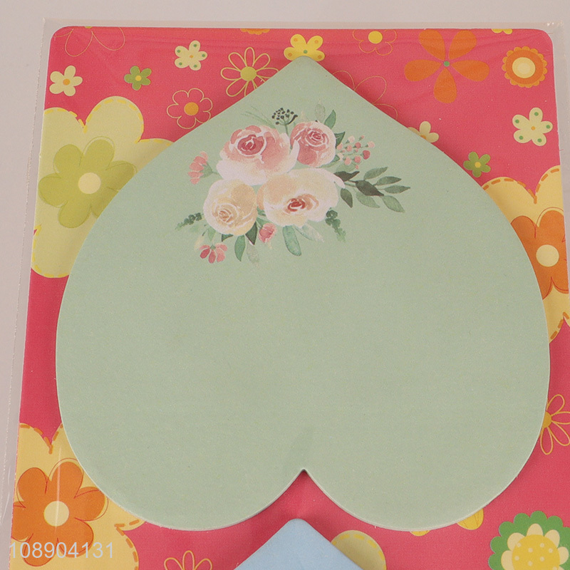 China supplier heart shape self-adhesive sticky note set for sale