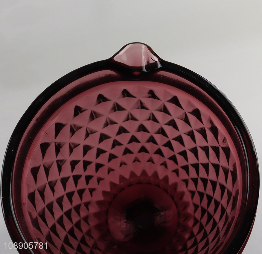 Yiwu market multicolor embossed glass mini water jug for home