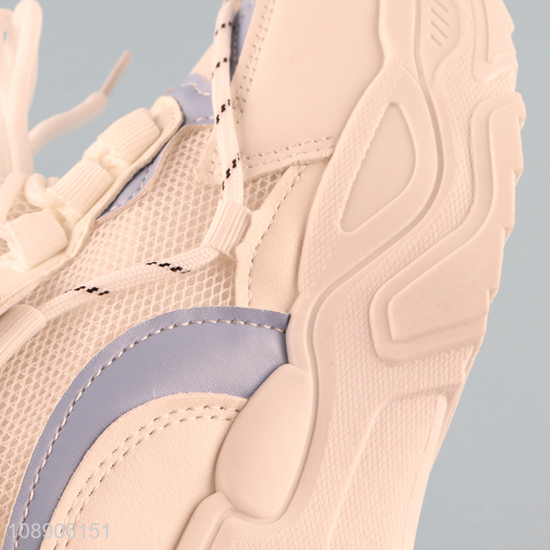 Hot selling women's dad shoes breathable lace-up sneaker casual shoes