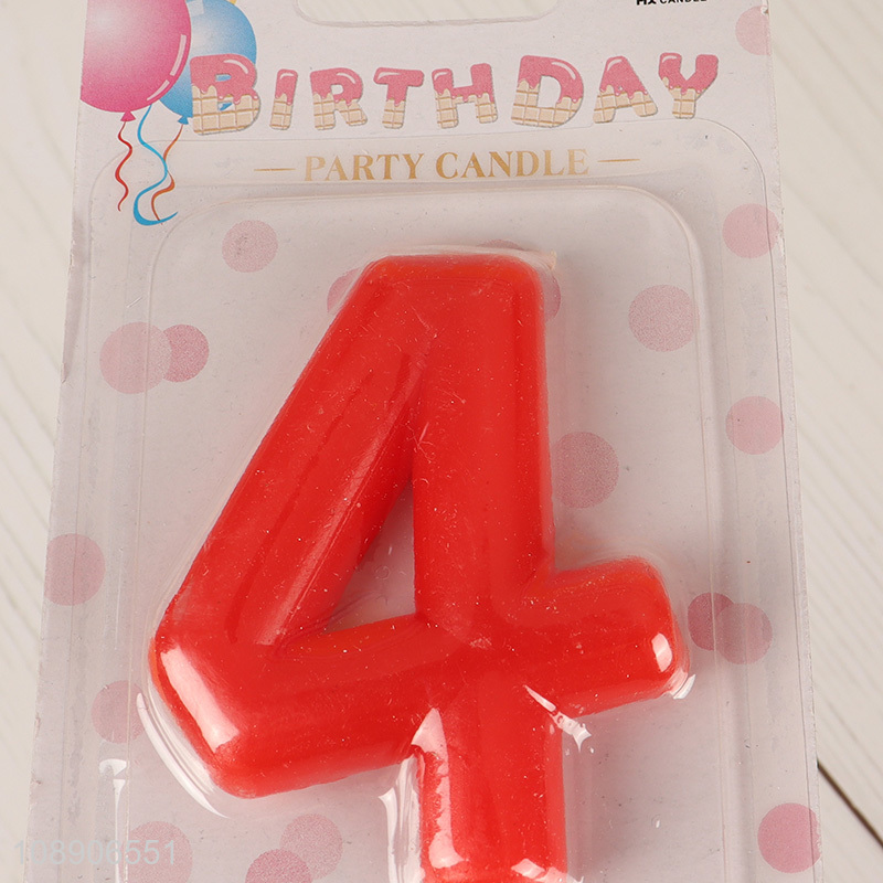 Good quality red number birthday party candle for cake decoration