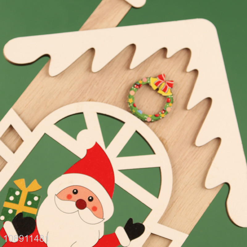Factory Supply Christmas Wooden House Ornaments Wooden Desktop Ornaments