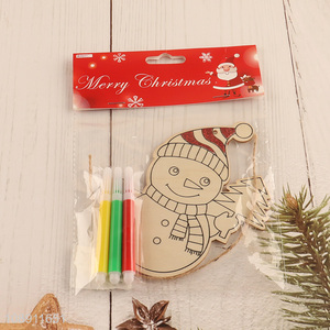 Wholesale DIY Coloring Christmas <em>Wooden</em> Ornament <em>Wooden</em> Painting <em>Craft</em> Kit