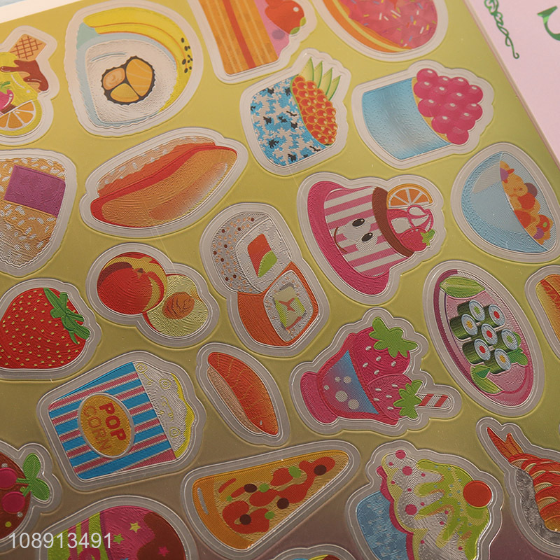 Good Price Cartoon Food PVC Stickers for Kids Boys Girls
