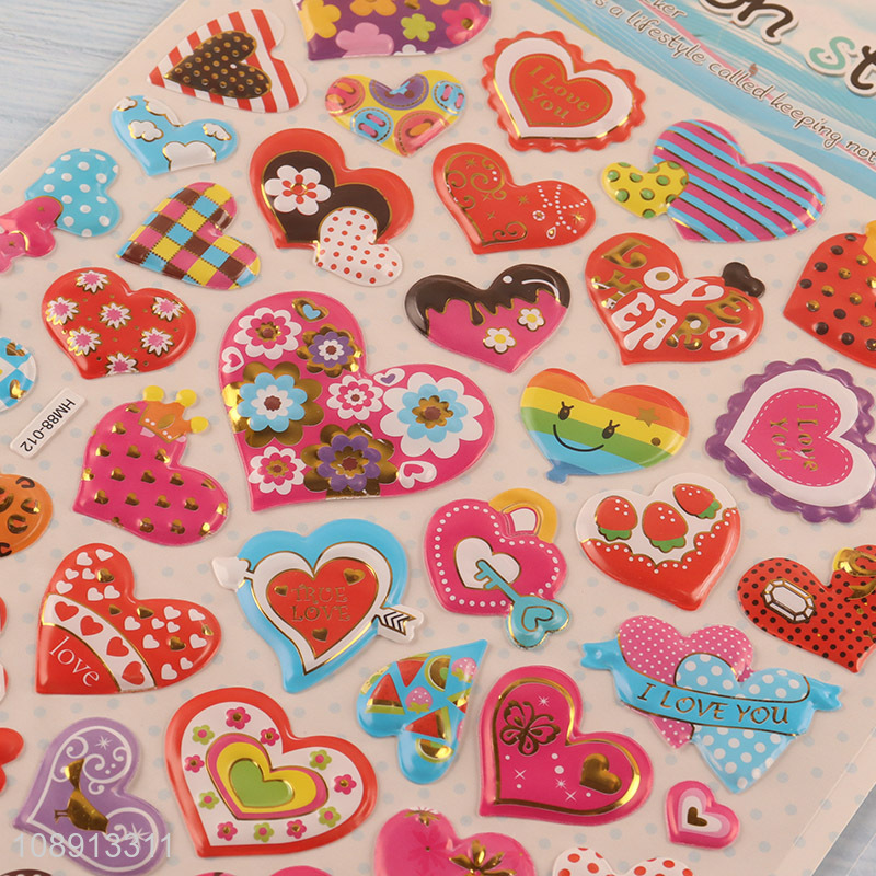 Factory Price 3D Putty Heart Stickers Decorative Stickers