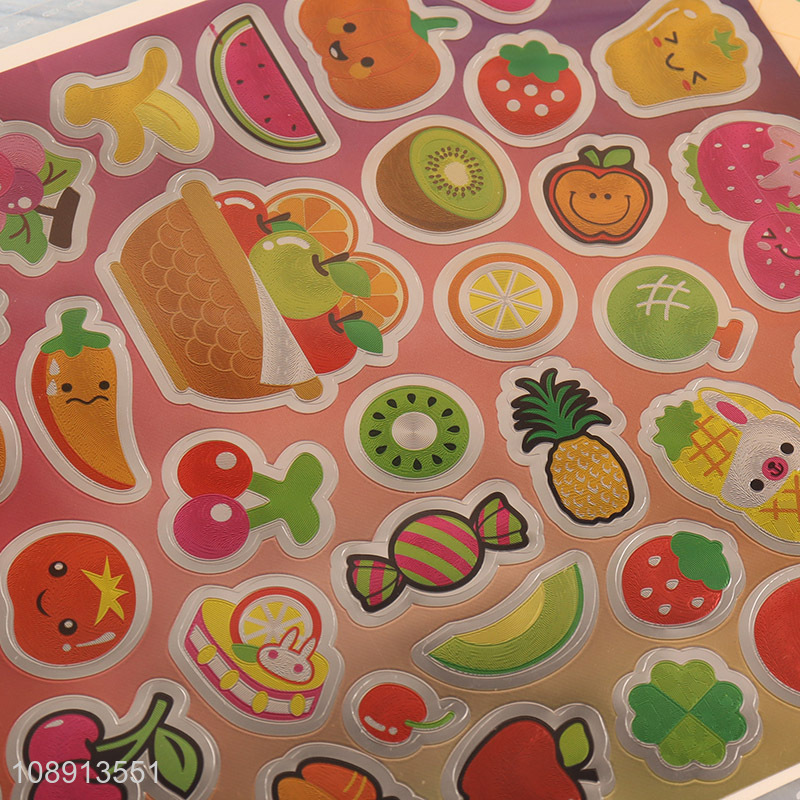 Good Quality Cartoon Fruit PVC Stickers for Water Bottle