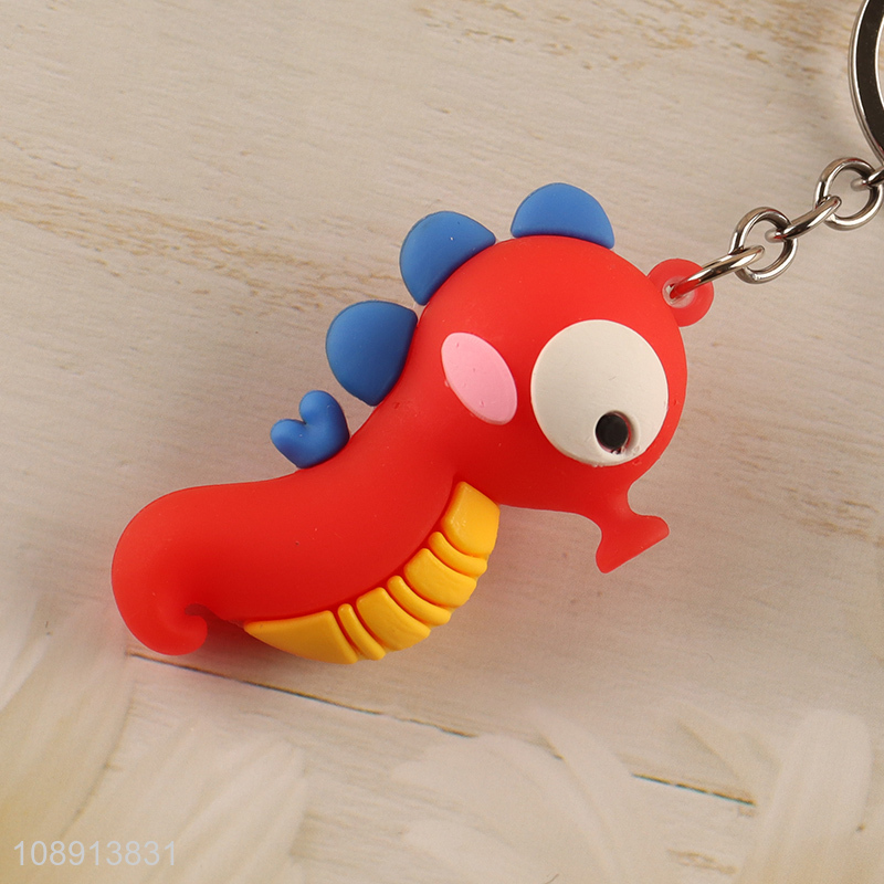 China Imports Kawaii Cartoon Seahorse Silicone Keychain Keyring