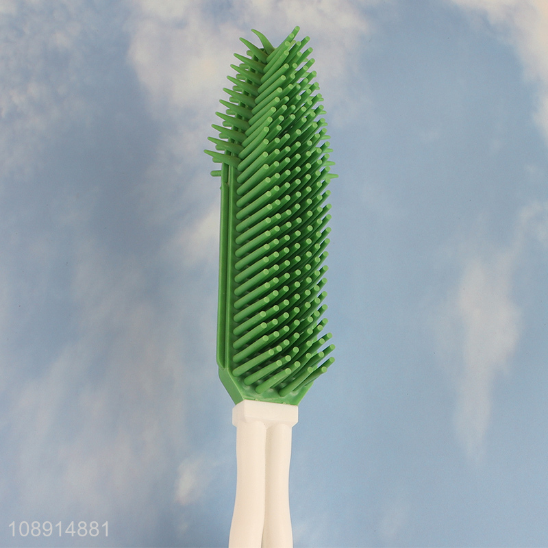 Wholesale soft bristle pet dog bathing brush with long handle