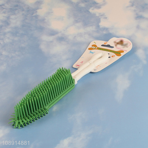 Wholesale soft bristle pet dog bathing brush with long handle