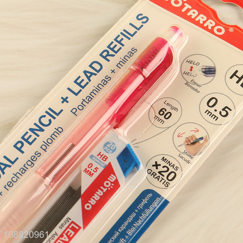 Top sale school students mechanical pencil with lead refills