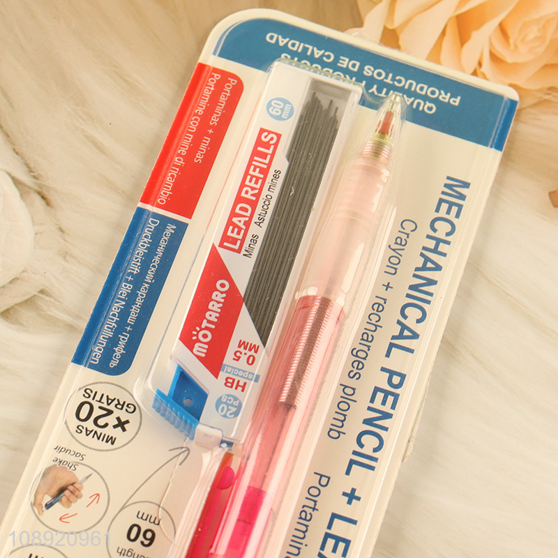 Top sale school students mechanical pencil with lead refills