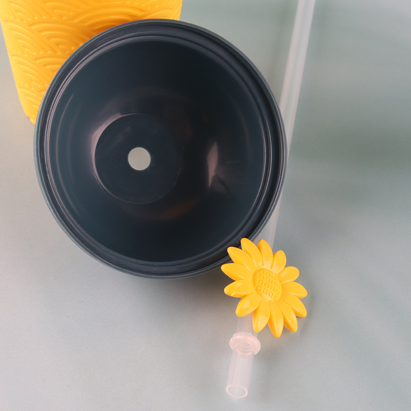 New product 520ml plastic water cup with straw&lid