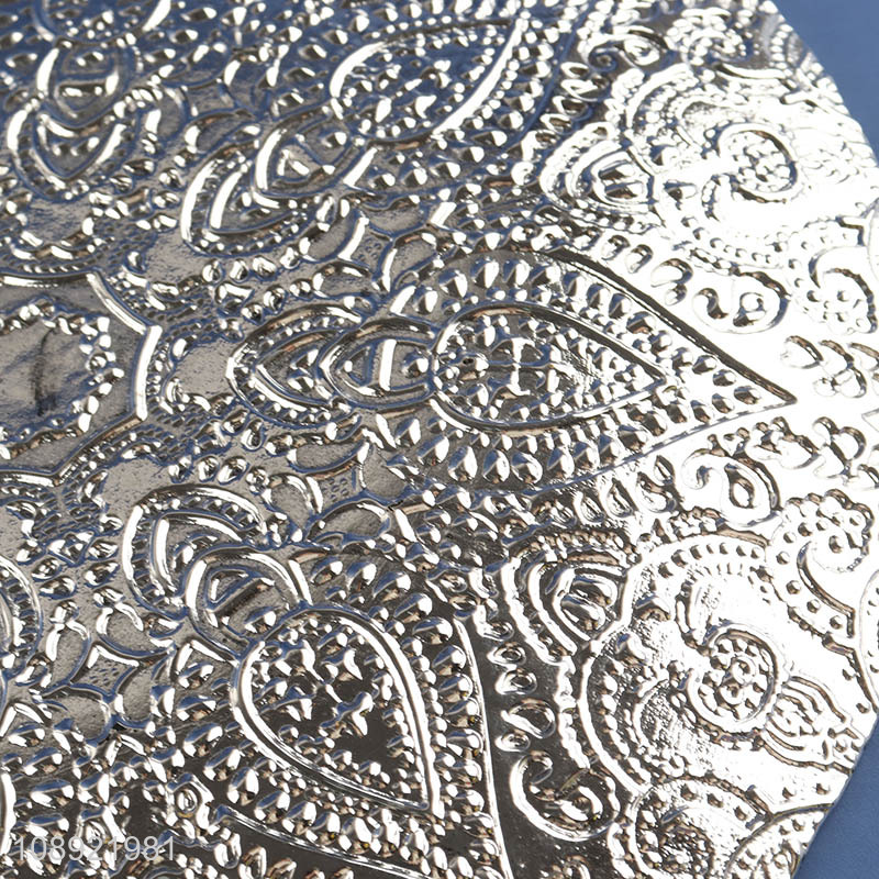 New arrival golden round food plate fruits plate for decoration