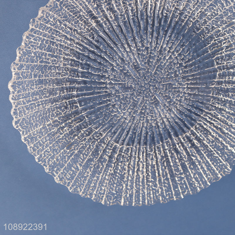 Online wholesale glass tabletop decoration fruit plate dinner plate