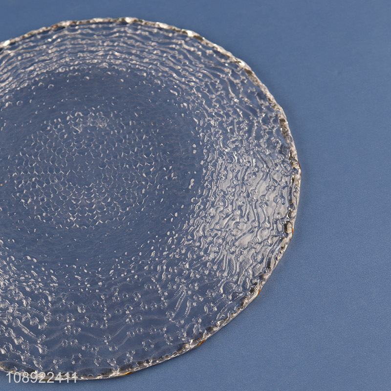 Good quality tabletop decoration glass food plate dinner plate for sale