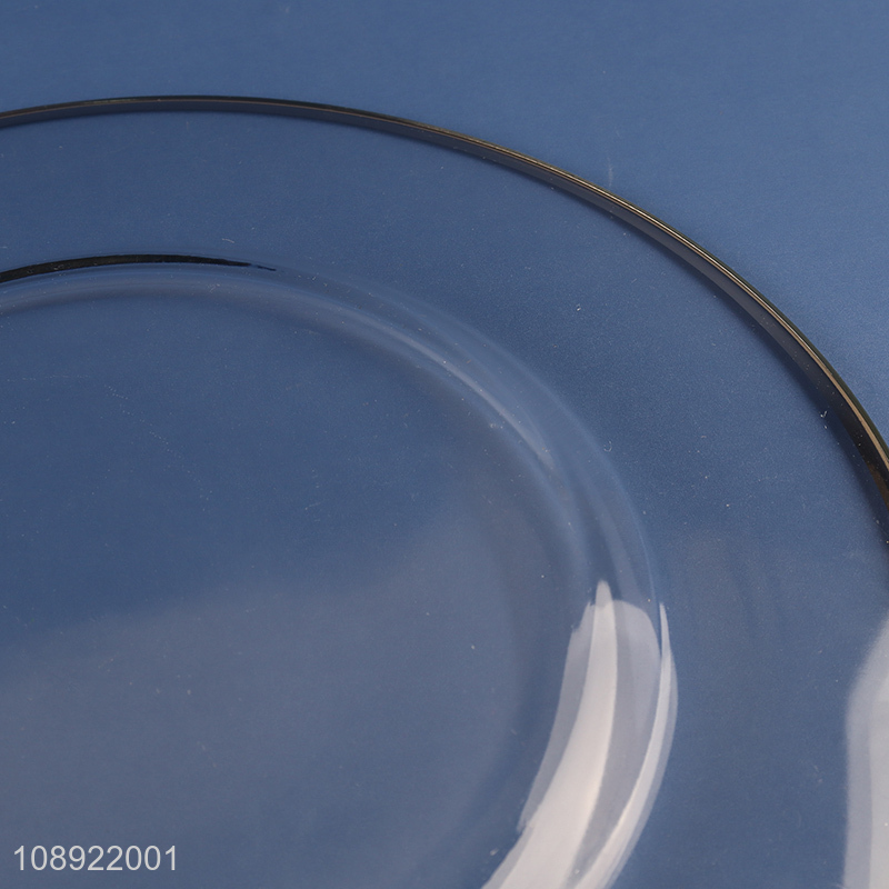 Top products round glass tabletop decoration fruits plate dinner plate