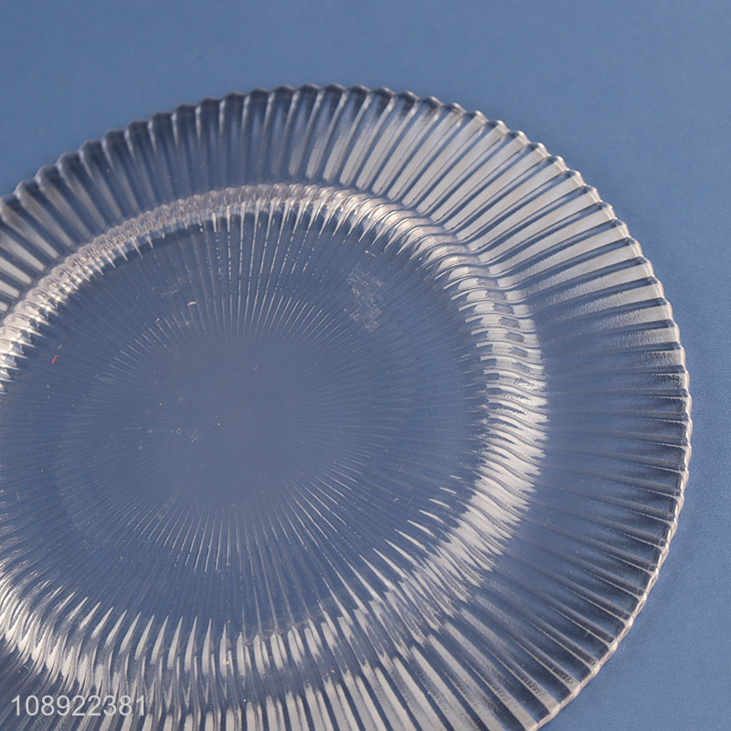 Low price round glass wedding decorative dessert plate fruit plate