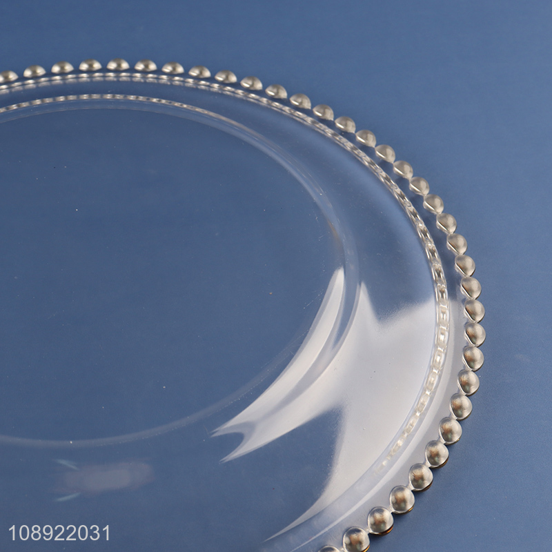 Yiwu market clear round glass decorative dessert plate fruit plate