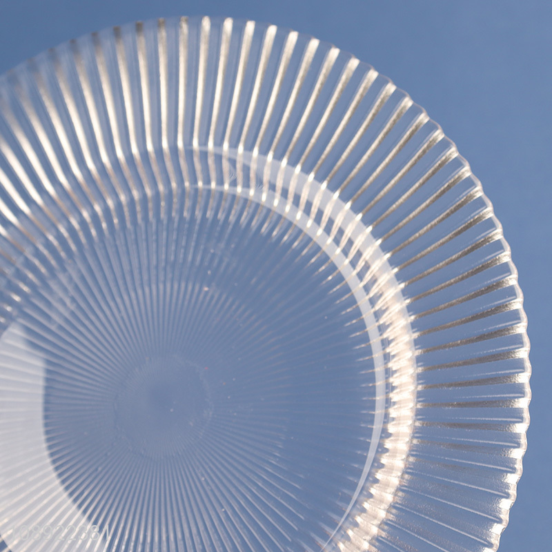 Low price round glass wedding decorative dessert plate fruit plate