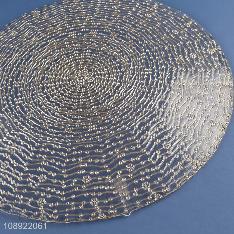 Best selling round decorative glass plate fruit tray for home restaurant