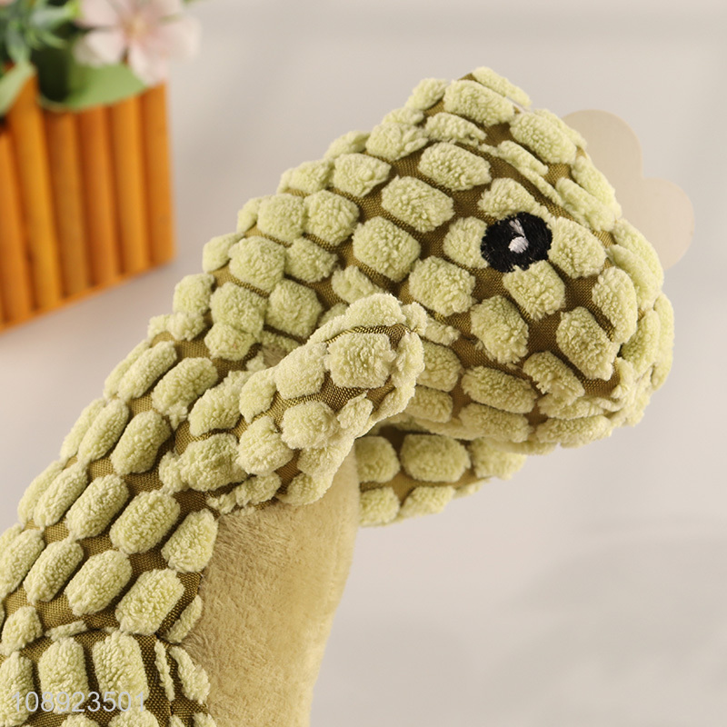 Factory wholesale dinosaur shape pet dog chew toy squeaky plush toy
