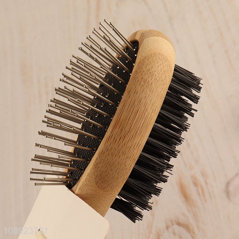 Latest products wooden dog bristle brush pet cleaning supplies