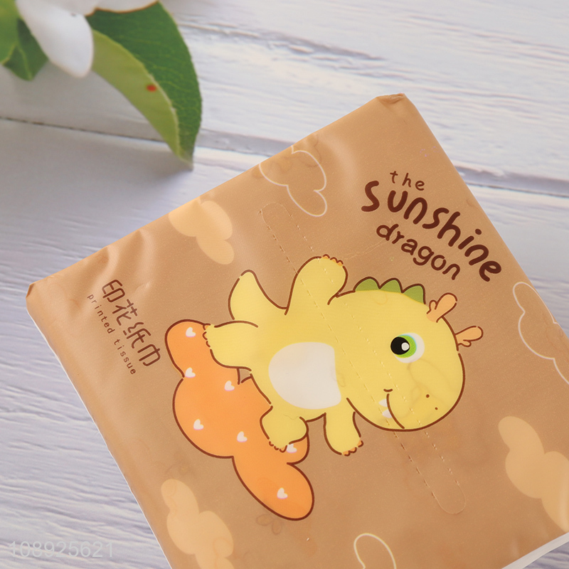 Best selling dinosaur printed virgin wood pulp tissue facial tissue