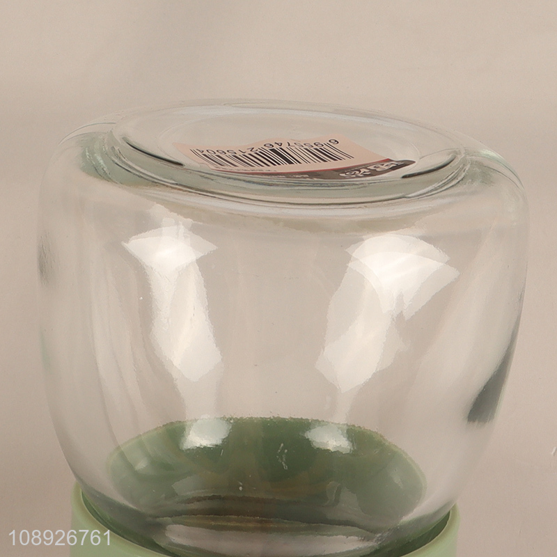 Factory supply glass salt container spice jar with retractable spoon