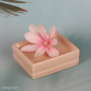 Wholesale ceramic bar soap holder porcelain soap dish for kitchen bathroom