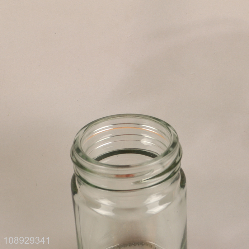 Good quality transparent glass storage jar wide mouth glass jam jar