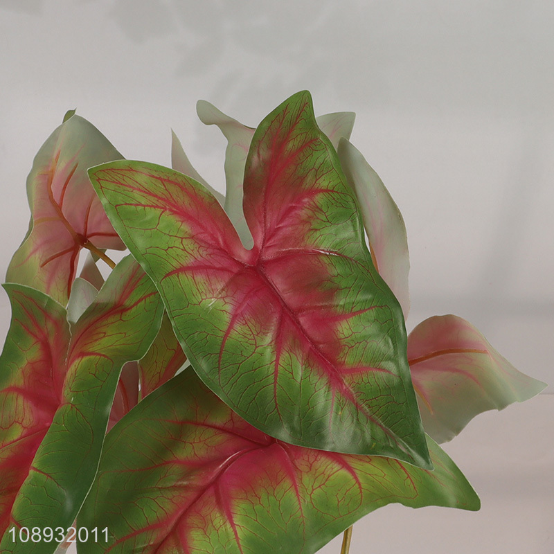 Good Quality 6 Leaves Artificial Potted Plant for Indoor Outdoor Decor