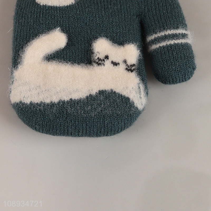 New product winter warm gloves cartoon knit gloves for kids