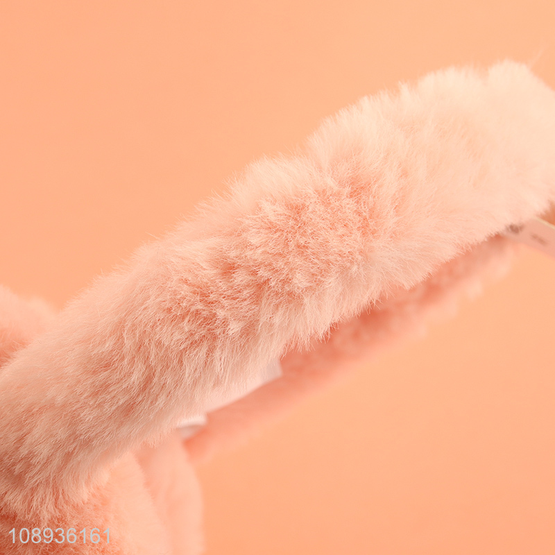 Top quality cartoon pink girls winter warm earmuffs