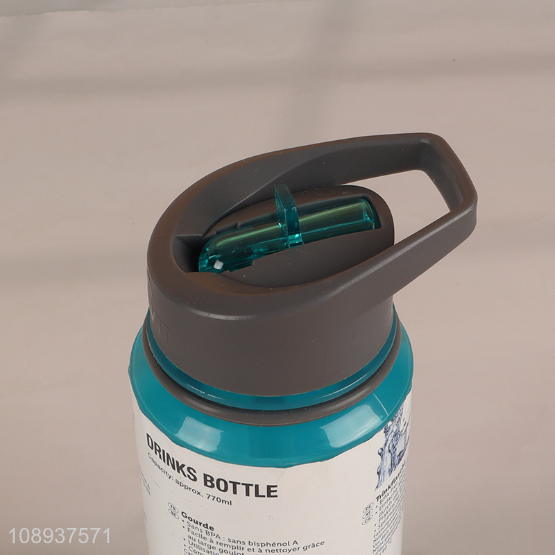 New Product Large Capacity Plastic Water Bottle with Flip Straw
