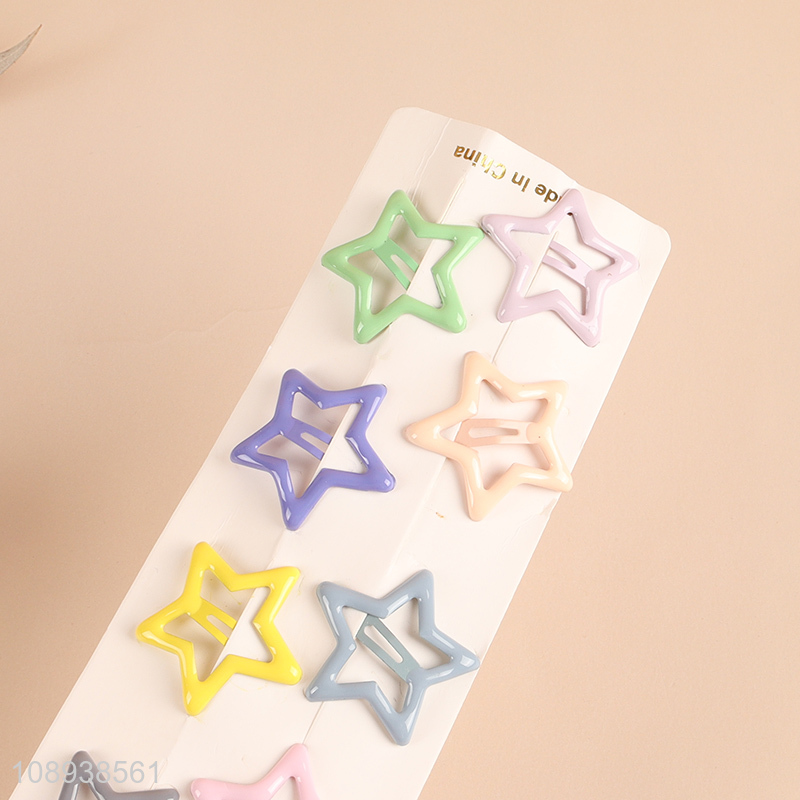 Good Price 10PCS Star Hair Clips Candy Colored Hair Accessories